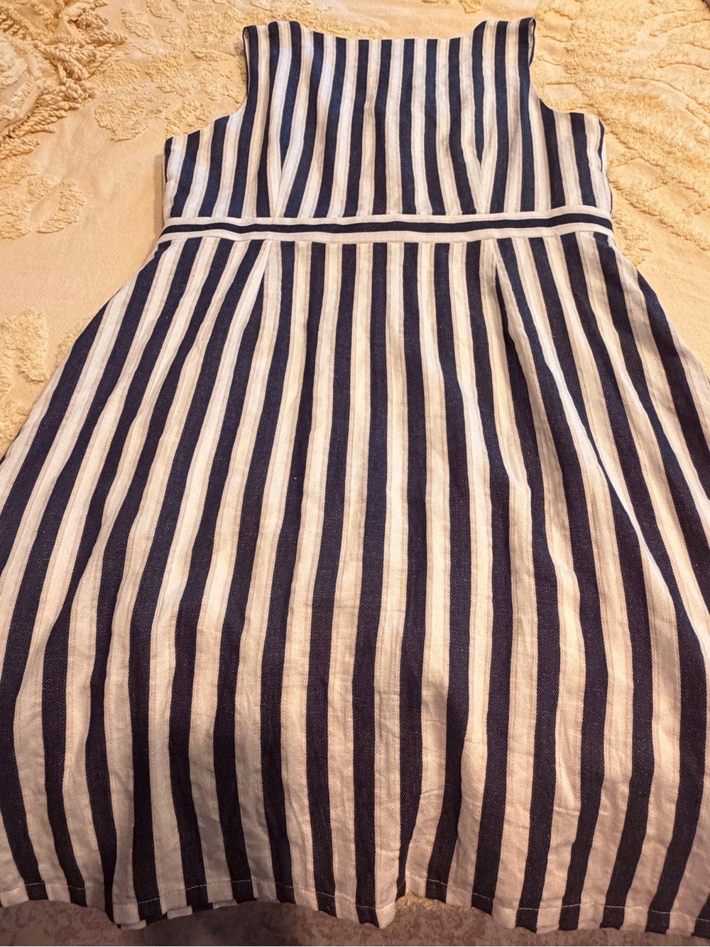 J. Crew Navy and White Vertical-Stripe Button-Front Midi Dress - Picture 11 of 11